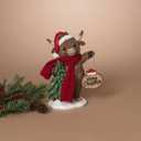 Gerson International Resin Holiday Highland Cow with Sign, 10.6-Inch, Multicolor