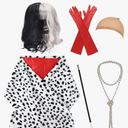 Halloween Cosutme for Women 2024 Cruella Deville Cosplay Coat Shawl for Adult