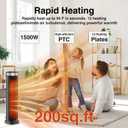 Space Heater for Indoor Use with Remote - 70 Oscillating Tower Electric Heater, 24 Inchs, 12H Timer, 1500W Quiet PTC Ceramic Heating with Thermostat, Fast Safety Heat for Office, Home, Bedroom