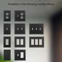 Single Decorator Light Switch Cover Aria Metal Wall Plate, 4-Pack Black 1 Gang Single Rocker, for Receptacle Dimmer Switch GFCI Outlet, Switch Cover Decorative Wallplate, Durable