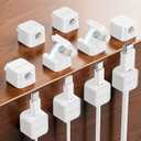 10 x 10Pack 2026 Upgraded Cord Organizer Magnetic Cable Clips [1s Lock] MRGLAS Cable Holder Office Desk Accessories with 4 Extra Strong Adhesive Pads, Wire Keeper for Nightstand Desktop Wall Car