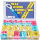 haisstronica 520PCS Marine Grade Heat Shrink Wire Connectors-Electrical Connectors Kit of Tinned Red Copper,16-14 22-16 12-10 Gauge Crimp Insulated Ring Fork Spade Butt Splices(3Colors/24Size)