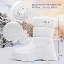 Womens Winter Boots Snow Boots For Women Black Mid Calf Platform Boots Warm Fur Fashion Slip On Boots(White,US10) (White)