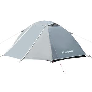 EchoSmile Lightweight Backpacking 2 Person Tent, Aluminum Pole Waterproof Camping Tent with Extendable Vestibule for Gear Storage, Easy Setup Outdoor Shelter for Hiking & Travel