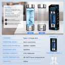 Upgraded Hydrogen Water Bottle, Hydrogen Water Machine -SPE & PEM, Portable Rechargeable aquahealth Hydrogen Water Bottle Generator, Portable Hydrogen Water Improve Water Quality in 3 Minutes(Silver)