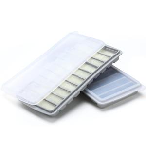 Eaasty 2 Pieces Breastmilk Storage Container Baby Food Milk Silicone Freezer Trays with Lid Breastmilk Freezer Tray Organizer Ice Trays Silicone Storage Bag Tray 10-1 oz Bars(Gray)