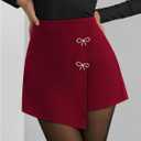 GORGLITTER Women's Asymmetrical Wrap Mini Skort Skirts Y2K Sparkle Shorts Summer Rave Party Concert Festival Skorts (XS)