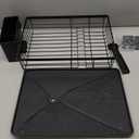 Space-Saving 3-Piece Dish Drainer Rack Set with Cutlery Holder - Maximize Countertop Space, Black