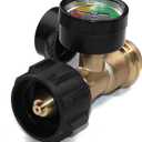 DOZYANT Propane Tank Gauge Level Indicator LP Gas Pressure Meter Color Coded Universal for Cylinder, BBQ Gas Grill, RV Camper, Heater and More Appliances - Type 1 Connection, Black