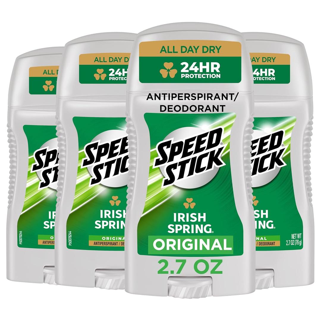 Speed Stick Men's Antiperspirant Deodorant, Irish Spring Scented, 3 Ounce, 4 Pack Speed Stick Men's Antiperspirant Deodorant, Irish Spring Scented, 3 Ounce, 4 Pack