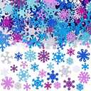 Aneco 500 Pieces Glitter Foam Snowflakes Stickers Self-Adhesive Winter Foam Stickers Snow Sticker for Christmas Winter Decoration and DIY Craft Projects, Assorted Color and Sizes