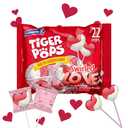 Colombina Swirled Love Tiger Pops, Strawberry and Cream Flavored, Individually Wrapped Lollipops, Perfect for Valentine's Day Gifts, 22 Count (Pack of 1)
