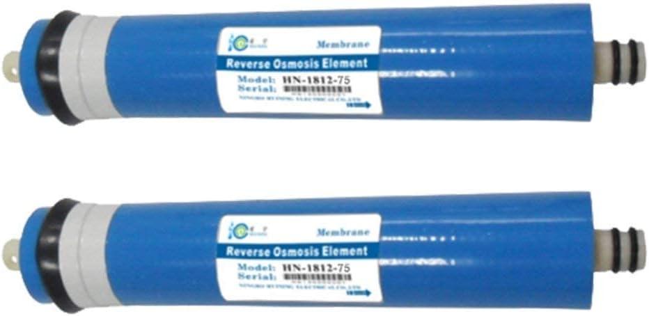 Huining 75GPD RO Membrane ULP1812/2012 Residential Reverse Osmosis Membrane Water Filter Cartridge Replacement for Home Drinking Water Filtration System Household Under Sink Water Purifier, 2PACK