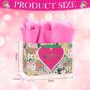 ysmile 12 Pack Mothers Day Gift Bag with Tissue Paper in Bulk Flower Design for Mom Grandmother Party Favor Treat 9"
