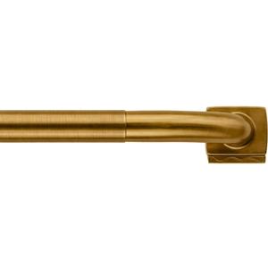Brass Wrap Around Curtain Rod 30 to 45 Inch,Heavy Duty Adjustable Metal Drapery Rod with French Return, 7/9" Curved Blackout Rod for Home & Office