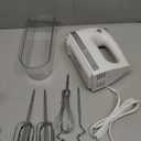 Hand Mixer Electric, Food Mixer 5 Speeds Handheld Blender, 5 Stainless Steel Accessories, Storage Box, Kitchen Blender with Cord for Cream, Cookies, Dishwasher Safe, White