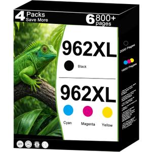 962XL Ink Cartridges Replacement for HP 962 XL Combo Pack Work with 9012e 9010e 9012 9020e 9019 9015e 9010 9015 9025e 9020 9018e 9018 9025 Printers with V24.2.1 Chip 4 Packs-Cyan Magenta Yellow Black