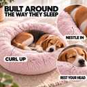 The Dog’s Bed Calming Donut Dog Bed, Machine Washable Removable Zip Cover, Medium (30") – with Removable Zip Cover, Pink