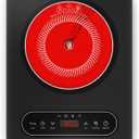 VBGK Single Burner Electric Cooktop, 110V 1800W Electric Cooktop with LED Touch Controls and Knob Controls, 10 Power Levels, 4-Hour Timer, Safety Lock, Single Burner Overheat Protection