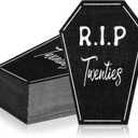 100 Pcs Death to My Twenties Cocktail Napkins 30th Birthday Party Supplies Paper Rip to My 20s Birthday Decorations Tombstones Disposable Napkins Gravestone Hand Paper Towels for Women Men