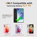 for Samsung Galaxy S21-FE Protective Case: Dual-Layer Military Grade Drop Proof Full Protection Cover with Kickstand | Durable Rugged Shockproof TPU Matte Textured Tough Phone Bumper Shell (Black)