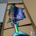 LIFFY Metal Fish Wall Art, 36" Large Sailfish Wall Decor with Led Lights, Indoor Outdoor Mounted Tropical Swordfish Hanging Decorations for Home Living Room Bedroom Garden Patio 