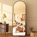 HARRITPURE 64"x21" Arched Full Length Mirror Floor Mirrors with Aluminum Alloy Frame Free-Standing Wall Mounted or Leaning Large Bedroom Dressing Mirror Modern & Contemporary Decor for Home,Black