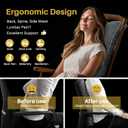 YZ HOME Rocking Chair Cushion Outdoor/Indoor with Memory Foam,Set of Thicken Seat & Back Chair Cushions with Ties,Non-Slip Chair Pad for Rocker,Dark Grey,28 * 18 * 5/18x18x5