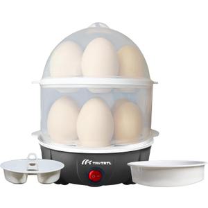truTRTL 4 in 1 electric egg cooker | Boils upto 14 eggs | Poacher | Omelet maker | Vegetable steamer, dumpling & More | Royal Black