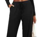Two Piece Sets for Women Long Sleeve Wide Leg Tracksuits 2 Piece Lounge Sets Winter Casual Sweatsuits Matching Sets (Black, S)