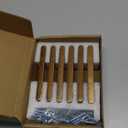 Goo-Ki 6 Pack 3 3/4 Inch Antique Brass Cabinet Pull Handle – Decorative Grooved Texture & Non-Slip Grip for Farmhouse/Industrial Cabinetry