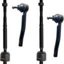 Front Outer and Inner Tie Rod End FITS for Nissan NV200 2013-2019/ Sentra 2013-2019 (2017-19: 1.8L) / LEAF 2018-2019, EV800951 ES800965 ES800966 Front Inner Outer Tie Rods- 4pc Set