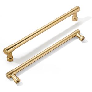 khtumeware 10 Pack 8 Inch(203mm) Champagne Bronze Kitchen Cabinet Handles Warm Brass Cabinet Pulls Gold Kitchen Cabinet Hardware for Cupboard Drawer Pulls Dresser Handle