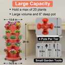 DUNCHATY Stackable Planter, Vertical Strawberry Planter with Garen Tool Set, Self Watering Garden Planter Indoor/Outdoor 5 Tier Herb Planter Pots for Growing Vegetables and Succulents, Clay Red
