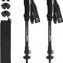 Folding Hiking Poles, Lightweight 7075 Aluminum Alloy Mountain Tech Trekking Poles for Men, Collapsible Walking Sticks for Travel, EVA Foam Grip, Set of 2 - Black