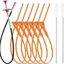 35.5inch Drain Clog Remover(1pcs), 25inch Drain Snake Hair Remover(6pcs) ＆ Cleaning Brush(2pcs), Hair Catcher Drain Auger Cleaner Tool Set For Toilet, Kitchen Sink, Bathroom Tub, Sewer, 9 Pack