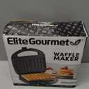 Elite Gourmet Maxi-Matic Electric Nonstick Belgian Waffle Iron Snack Maker Machine, Breakfast, Sandwiches, Compact & Portable, 2 Slice, Black
