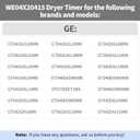 WE04X24550 TMD14M30 234D2377P004 Dryer Timer Compatible with GE/Hotpoint GTD42GASJ2WW GTD42EASJ2WW GTD42GASJ3WW GTD42EASJ0WW GTD42EASJ1WW GTD48EASW0WB Dryer etc.Replacement TMD16M12 234D2377P003 etc.