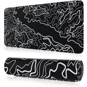 11.8x23.6 inches Large Gaming Mouse Pad Mat with Stitched Edge Non-Slip Rubber Base Washable Durable for Office Computers Laptop Table Desk Mouse Pads Mats Accessories (Line)