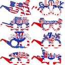 8Pcs 4th of July Photo Booth Props, Patriotic Paper Glasses for Independence Day Memorial Day Party Decor, USA Themed Photo Props for Patriotic Celebrations