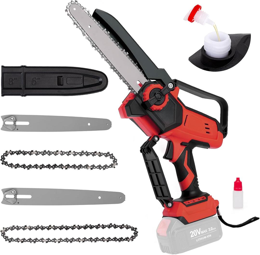 Mini Cordless Chainsaw for Milwaukee M18 Battery,6 Inch & 8 Inch Electric Battery Powered Brushless Chainsaw,400W Auto Oiler Hand Saw for Wood Cutting Tree Trimming (Only Tool)