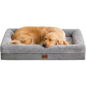 BFPETHOME Dog Beds for Small Dogs, Washable Dog Bed with Sides, Orthopedic Medium Sized Soft Mats with Removable Cover & Waterproof Pet Mat for Pet (29.0"L x 19.0"W x 6.0"Th, Grey)