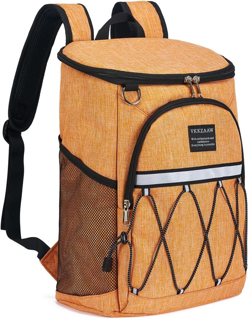 Backpack Cooler Backpack 26 Cans Insulated Leak Proof for Women Men Beach Camping Picnic Fishing Hiking Lunch Backpack Waterproof Cooler (Medium, Orang)