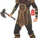 Morph Viking Costume Men Renaissance Viking Halloween Barbarian Costume for Men (Large, Brown)