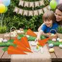 LaVenty Easter Gift Bag Bunny Carrot Gift Bag Party Favor Bags Handle Tissue Paper for Easter Party Birthday Baby Shower Supplies