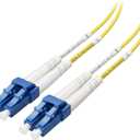 Cable Matters Plenum Rated Duplex OS2 Single Mode Fiber Optic Patch Cable - 3m / 9.8ft, LC to LC UPC 9/125 OFNP OS2 Fiber Optic Cable