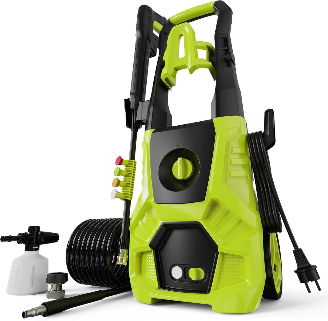 Pressure Washer, 5000PSI Max 3.6GPM Electric Power Washer with Foam Cannon 35FT Power Cord 4 Nozzles, Pressure Washer for Cars, Patios, Fences, Decks and Driveway