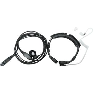 Throat Mic Headset Earpiece with PTT Covert Air Acoustic Tube for Motorola XPR3500E XPR3500 XPR3300E XPR3300 Walkie Talkies