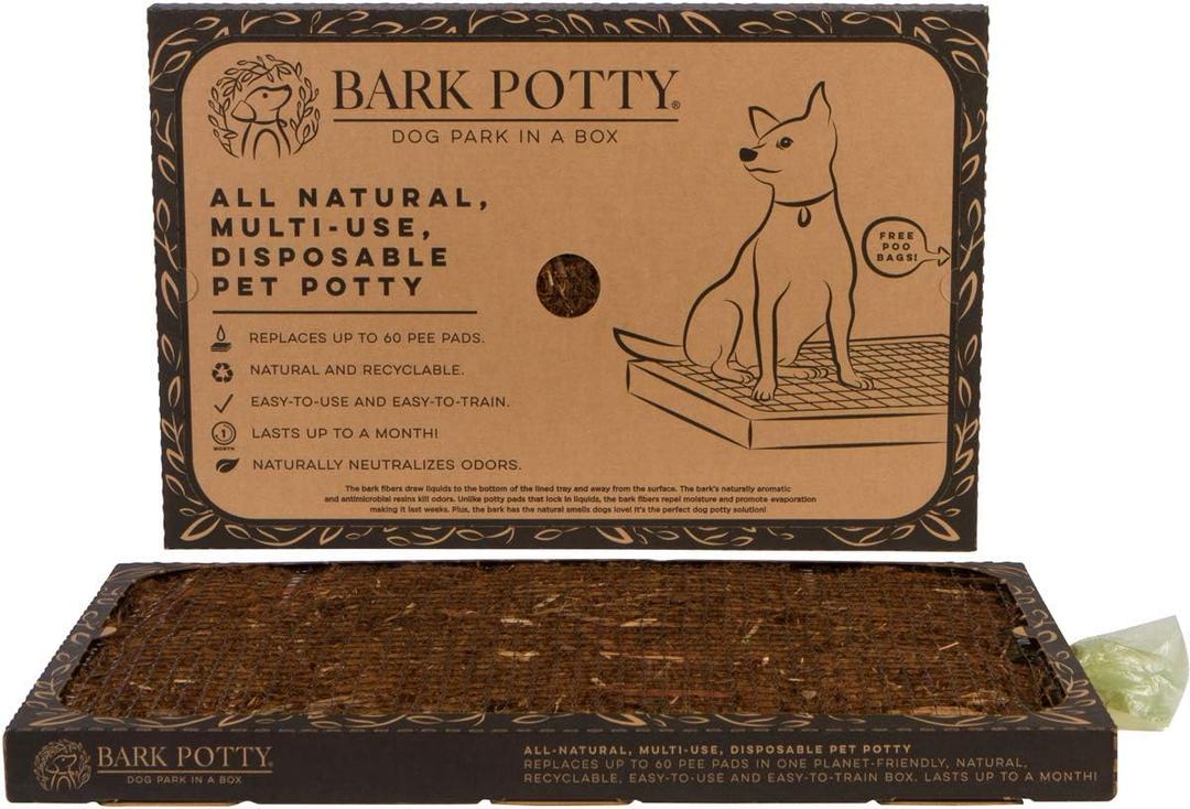 Bark Potty Disposable Dog Potty - Multi-Use, Odor Neutralizing, Non-Leaking - Lasts for Weeks - Indoor/Outdoor (Standard 24x16)