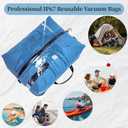 Vacuum Bags for Travel, Professional IP67 Reusable Vacuum Compression Bags for Travel Suitcases and Backpack, Durable Space Saver Bag (Blue,No Pump)